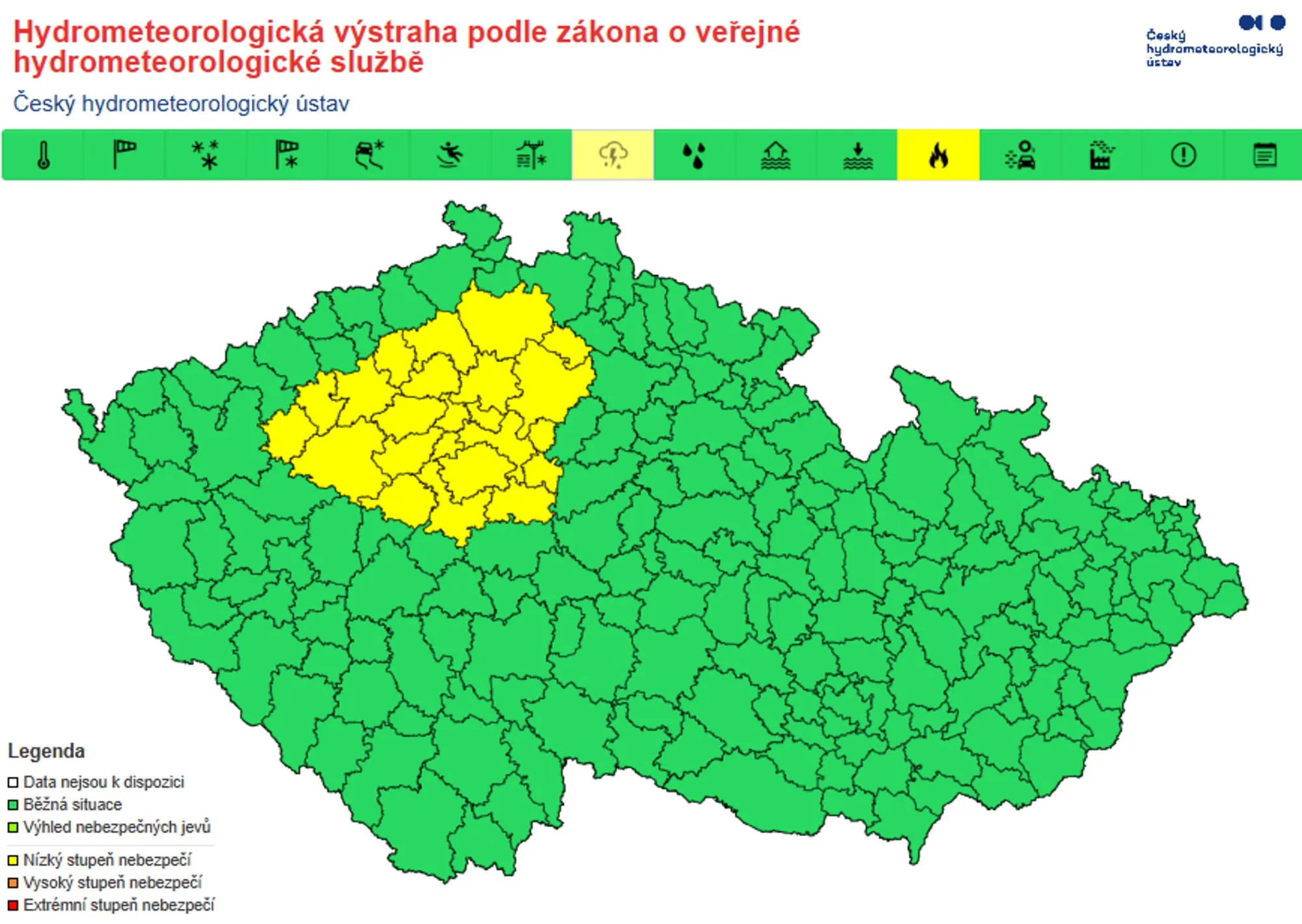 Bouřky s kroupami udeří na velké části Česka. Meteorologové vydali výstrahu.