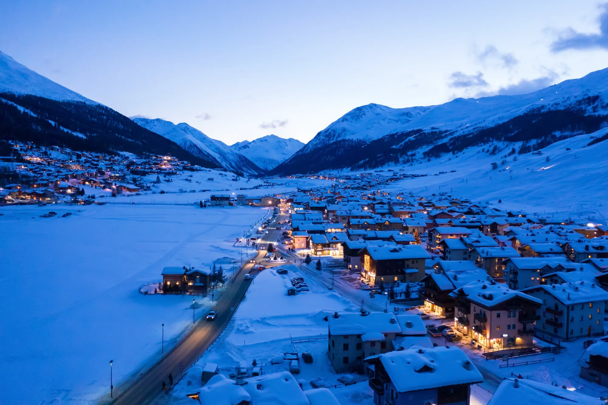 Livigno po lyžařském dni překvapí.