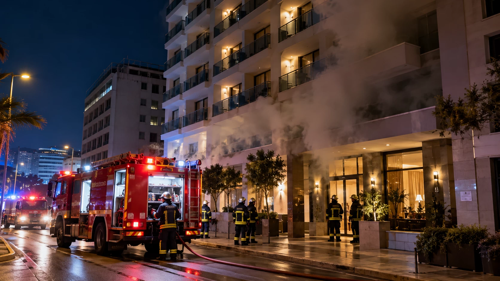 Noční poplach v oblíbeném řeckém přístavu. Z hotelu muselo být evakuováno 70 lidí