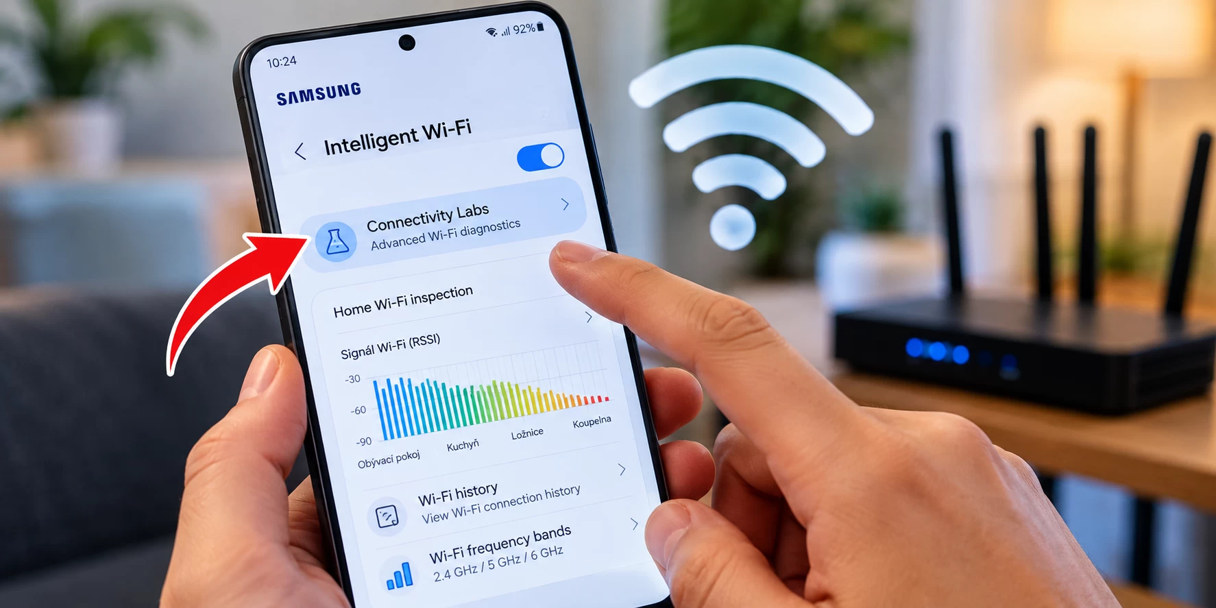 Samsung skrývá užitečné Wi-Fi menu, které v běžném nastavení neuvidíte. Stačí několikrát klepnout na jednu položku